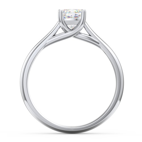 Classic Solitaire Engagement Ring – 14K White Gold