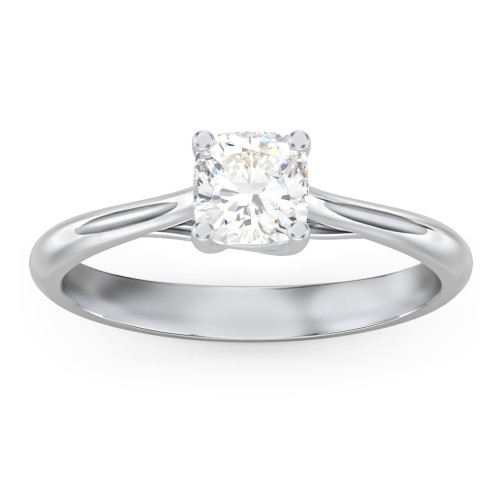 Classic Solitaire Engagement Ring – 14K White Gold