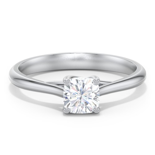 Classic Solitaire Engagement Ring – 14K White Gold