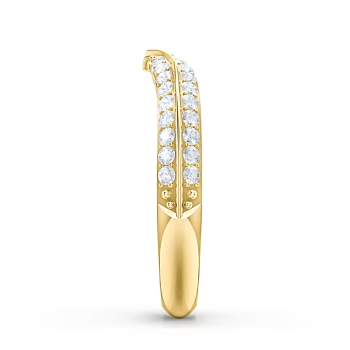 V-Shape Double Row Accented Band Ring