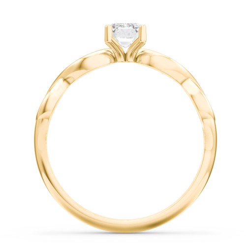 Diamond Solitaire Engagement Ring with Infinity Band – 10K Yellow Gold