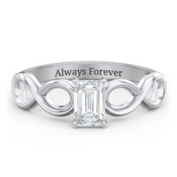 Diamond Solitaire Engagement Ring with Infinity Band