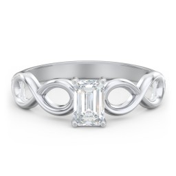 Diamond Solitaire Engagement Ring with Infinity Band