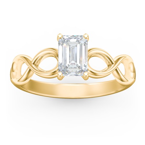 Diamond Solitaire Engagement Ring with Infinity Band