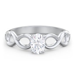 Diamond Solitaire Engagement Ring with Infinity Band
