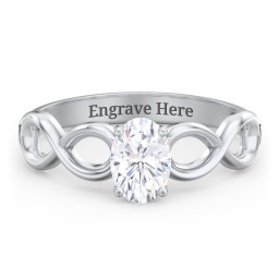 Diamond Solitaire Engagement Ring with Infinity Band