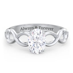 Diamond Solitaire Engagement Ring with Infinity Band
