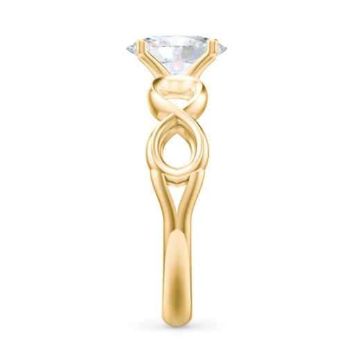 Diamond Solitaire Engagement Ring with Infinity Band
