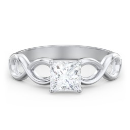 Diamond Solitaire Engagement Ring with Infinity Band