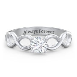 Diamond Solitaire Engagement Ring with Infinity Band