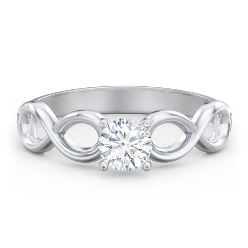 Diamond Solitaire Engagement Ring with Infinity Band