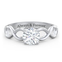 Diamond Solitaire Engagement Ring with Infinity Band