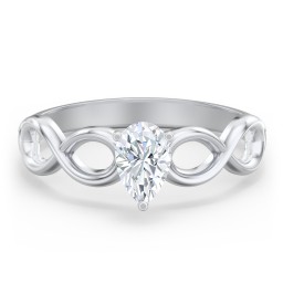 Diamond Solitaire Engagement Ring with Infinity Band