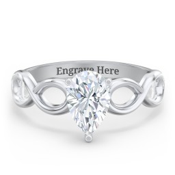 Diamond Solitaire Engagement Ring with Infinity Band