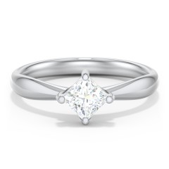 Classic Diamond Solitaire with 4 Prong Setting – 14K White Gold
