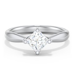 Classic Diamond Solitaire with 4 Prong Setting – 14K White Gold