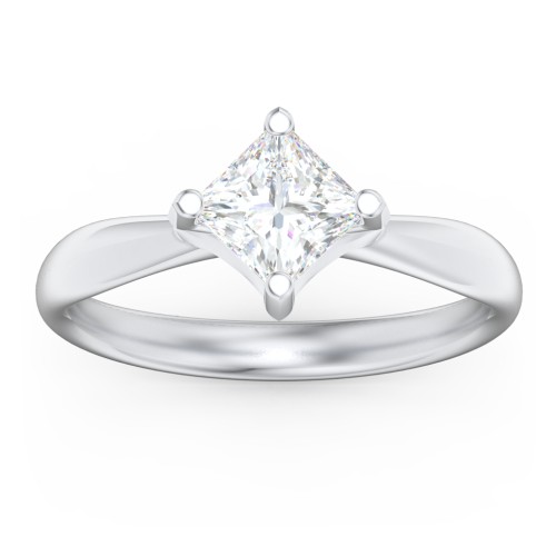 Classic Diamond Solitaire with 4 Prong Setting – 14K White Gold