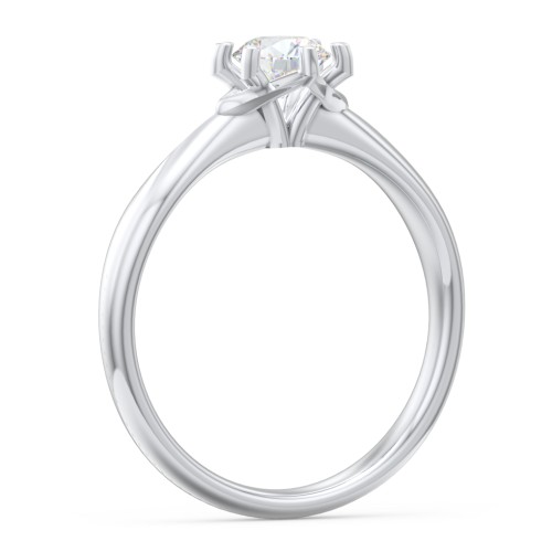 Classic Diamond Solitaire with 6 Prong Setting – 14K White Gold
