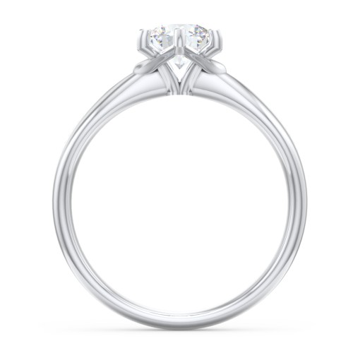 Classic Diamond Solitaire with 6 Prong Setting – 14K White Gold