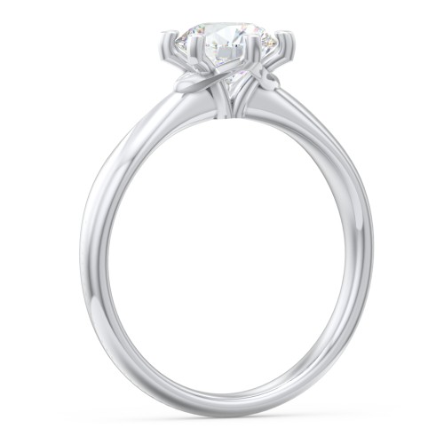 Classic Diamond Solitaire with 6 Prong Setting – 14K White Gold
