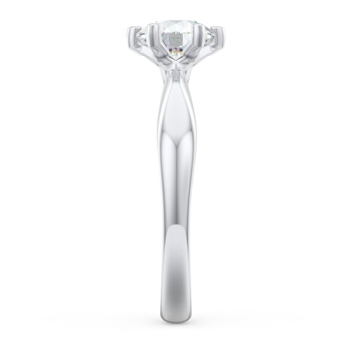 Classic Diamond Solitaire with 6 Prong Setting – 14K White Gold