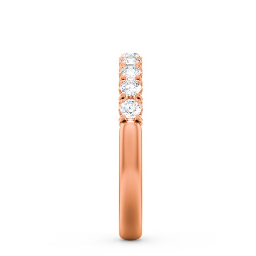 Classic Diamond Wedding Band – 10K Rose Gold with Lab Diamond