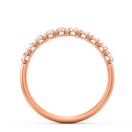Classic Diamond Wedding Band – 10K Rose Gold with Lab Diamond