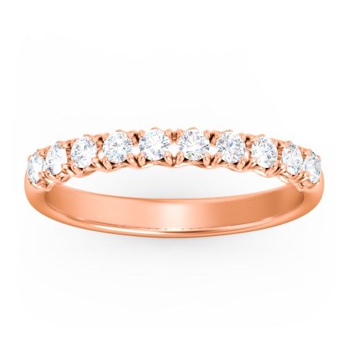 Classic Diamond Wedding Band – 10K Rose Gold with Lab Diamond
