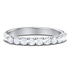 Classic Diamond Wedding Band – 14K White Gold with Lab Diamond