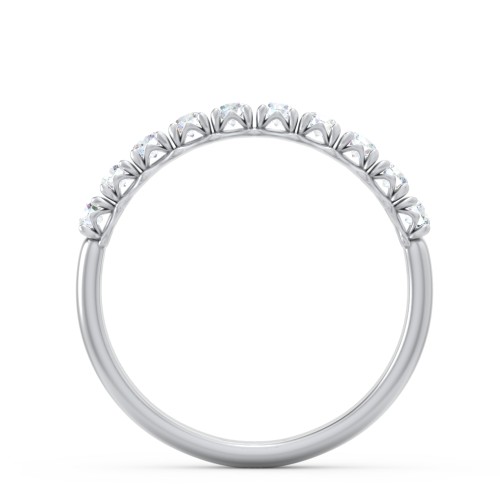 Classic Diamond Wedding Band – 14K White Gold with Lab Diamond
