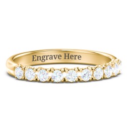Classic Diamond Wedding Band in 10K Solid Yellow Gold with Lab Diamond