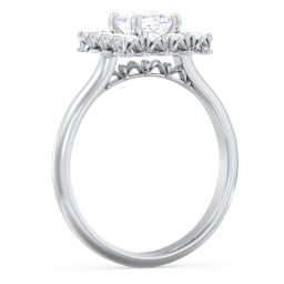 Classic Diamond Halo Engagement Ring