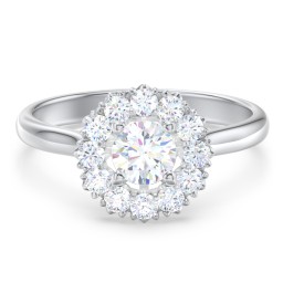 Classic Diamond Halo Engagement Ring