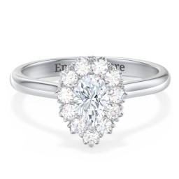 Classic Diamond Halo Engagement Ring