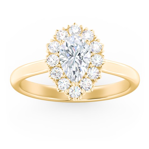 Classic Diamond Halo Engagement Ring