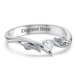 Diamond Leaf Band Ring