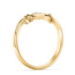 Diamond Leaf Band Ring in 10K Solid Yellow Gold