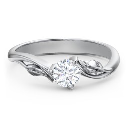 Solitaire Leaf Engagement Ring
