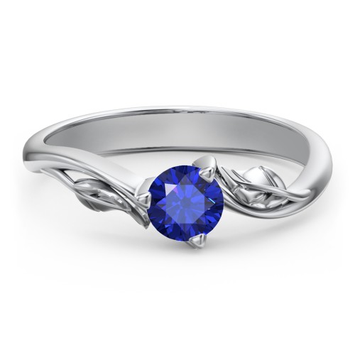 Solitaire Leaf Engagement Ring