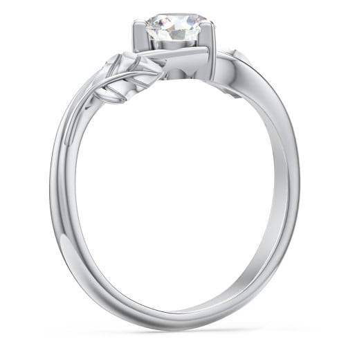 Solitaire Leaf Engagement Ring
