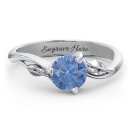Solitaire Leaf Engagement Ring