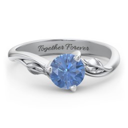 Solitaire Leaf Engagement Ring