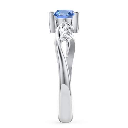 Solitaire Leaf Engagement Ring