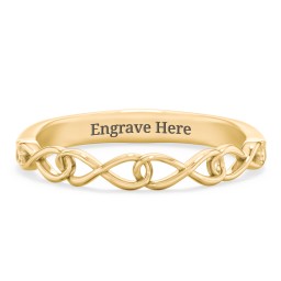 Intertwined Infinity Half Eternity Band in 10K Solid Yellow Gold