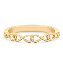 Intertwined Infinity Half Eternity Band in 10K Solid Yellow Gold