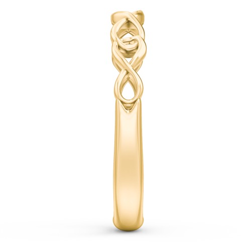 Intertwined Infinity Half Eternity Band – 10K Yellow Gold