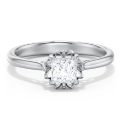 Diamond Solitaire Engagement Ring with Infinity Detail Bridge
