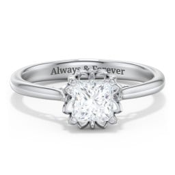 Diamond Solitaire Engagement Ring with Infinity Detail Bridge