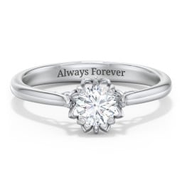 Diamond Solitaire Engagement Ring with Infinity Detail Bridge