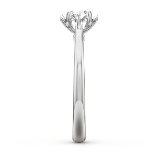 Diamond Solitaire Engagement Ring with Infinity Detail Bridge